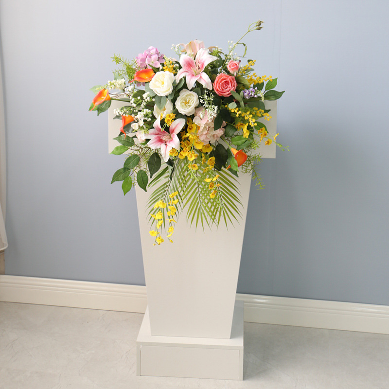 演讲台花仿真垂吊花艺讲座会议发布会桌花活动布置花艺绢花装饰