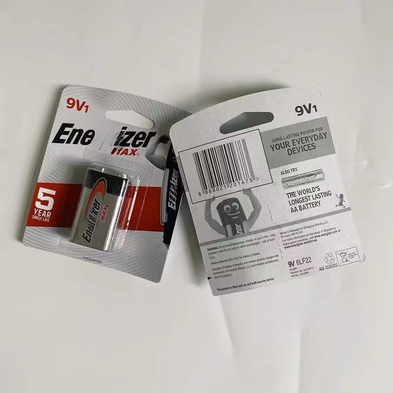 Energizer劲量9V电池碱性方块马来西亚6LR61 522万用表仪表器电池
