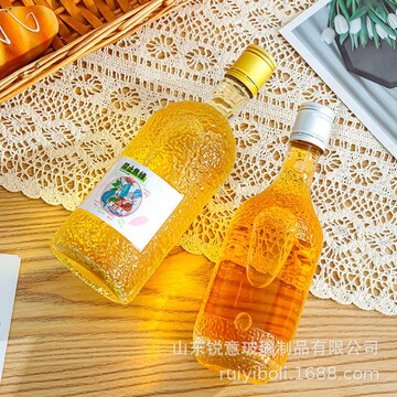 透明200ml-500ml果酒瓶带盖杨梅酒瓶空瓶果酒饮料瓶批发玻璃瓶