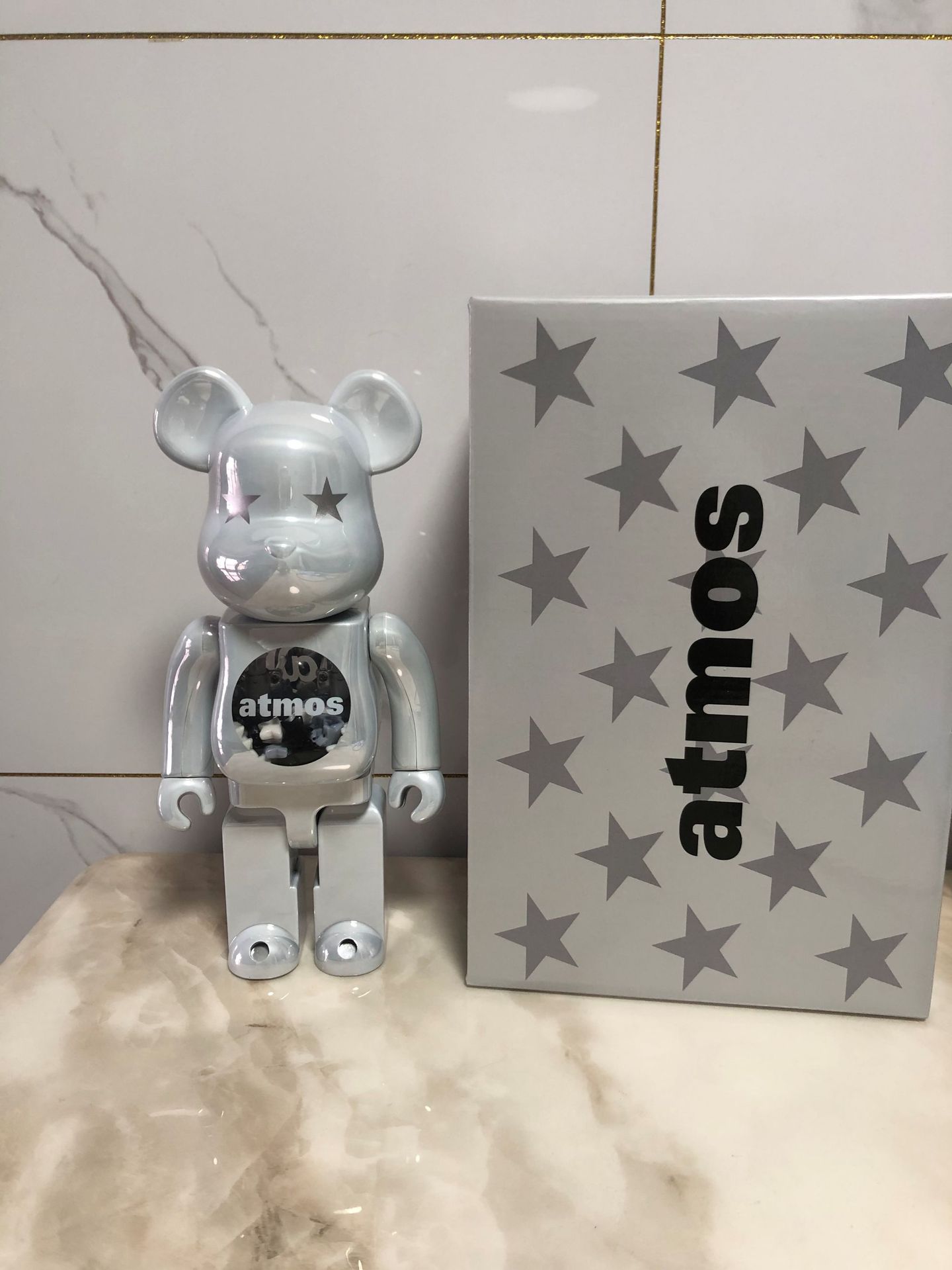 bearbrick400暴力熊电镀五角星积木熊千秋网球绿atmos联名关节响