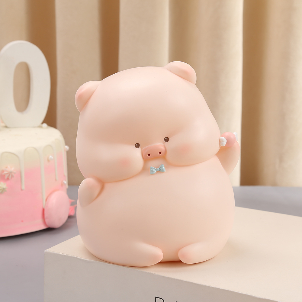 Tianbaby Pig Series Cute Cartoon Resin Pencil Vase Decoration Coin Bank Children's Birthday Gift for School Opens Wholesale