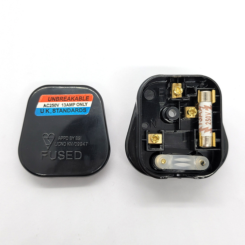 跨境货源 英规接头英标电源接线插头 bs装配式接线英式插头带保险