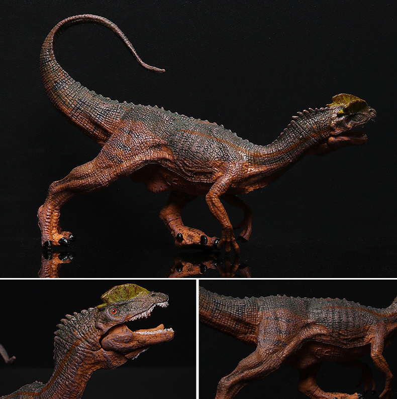 仿真实心大号扶姿双冠龙牛龙双型齿翼龙下颚可动模型儿童恐龙玩具