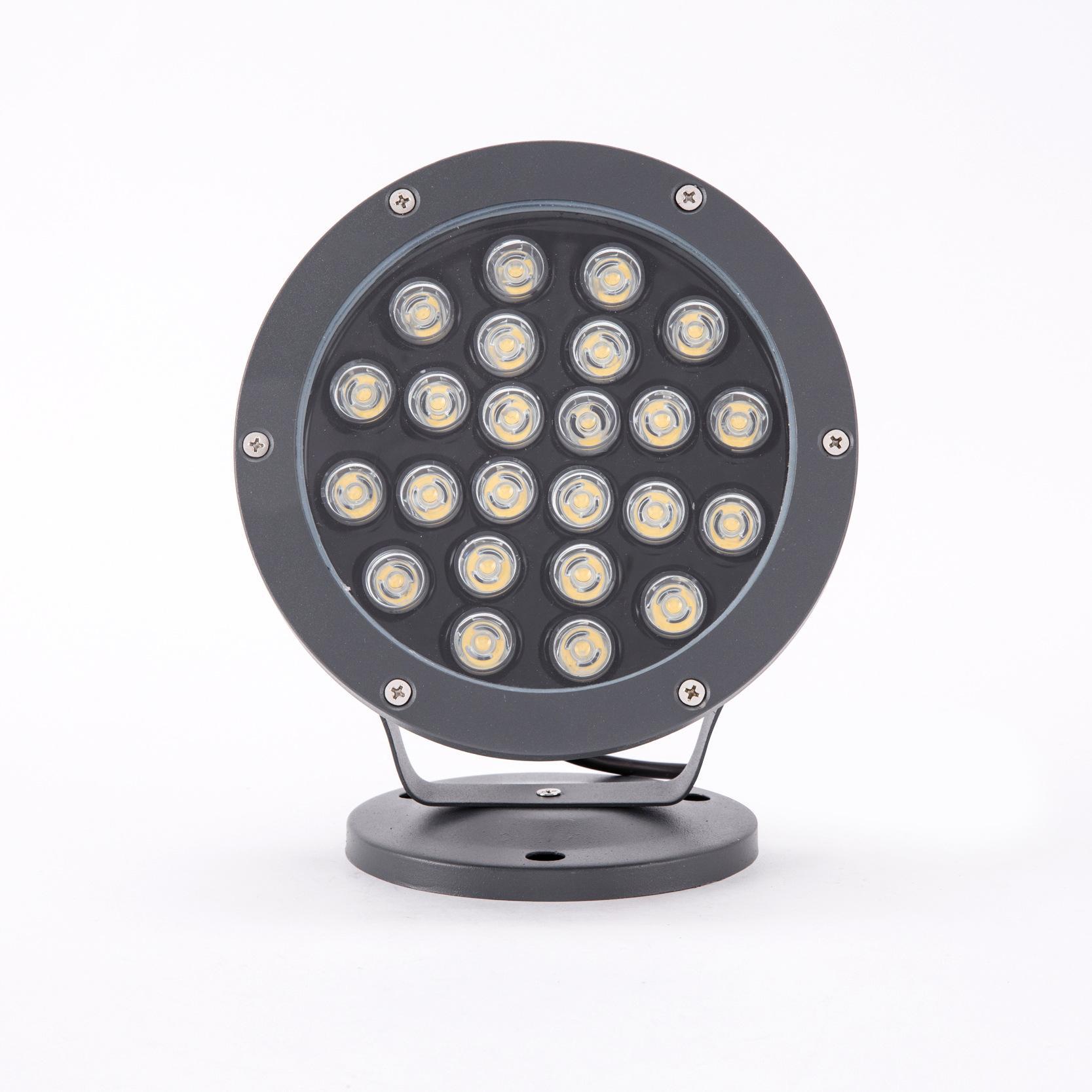 led投射灯圆形投光灯草坪广场公园别墅底座插地款七彩刀片照树