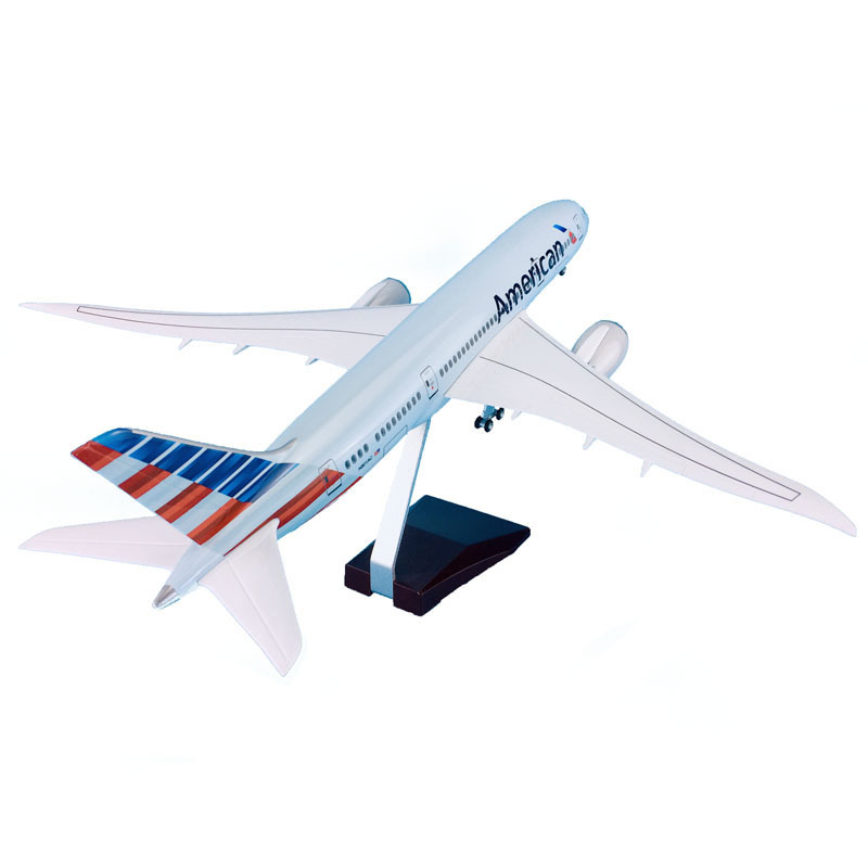 43cm带轮子abs材料仿真飞机模型美国航空b787-8美国航空航模飞模