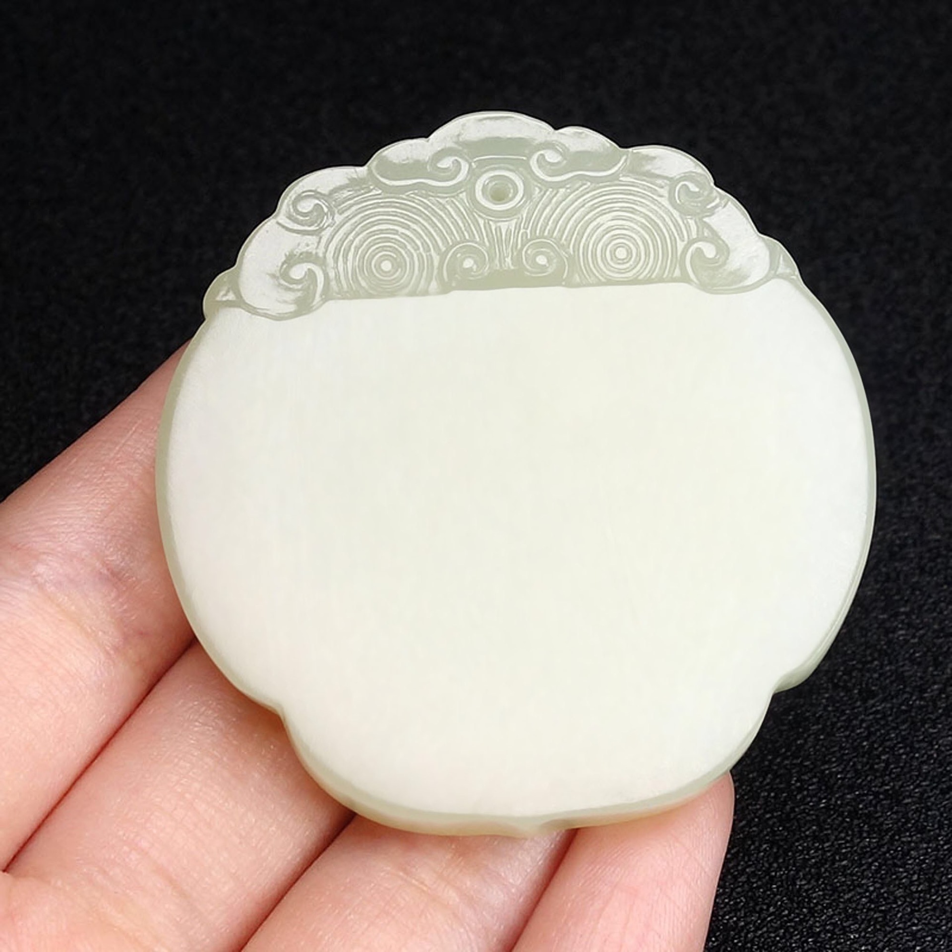 祥云如意平安无事牌和田玉吊坠仿古光玉牌挂件 支持鉴定验货