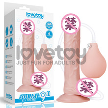 lovetoy正品新款喷水阳具柔软硅胶假阴茎女性自慰器LV116021