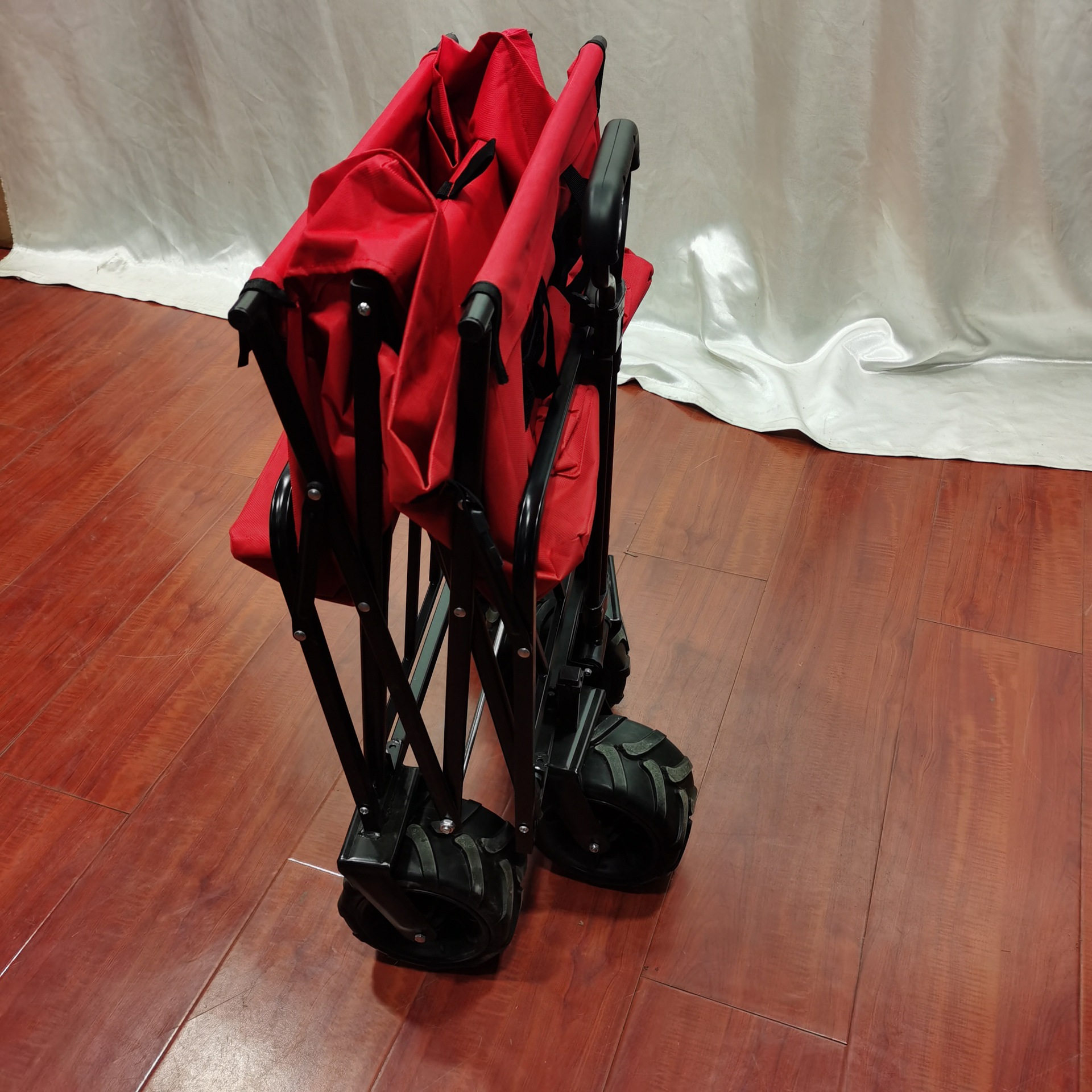 四轮折叠钓鱼工具车花园野营手拉布兜车休闲户外搬运车