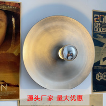 中古后现代包豪斯复古壁灯太空时代1970设计师艺术银色飞碟吸顶灯