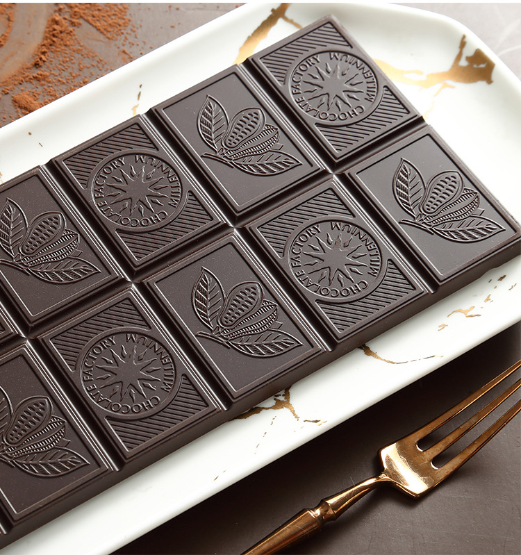 新品波兰进口 millennium美莲侬99%纯黑巧克力排块100g