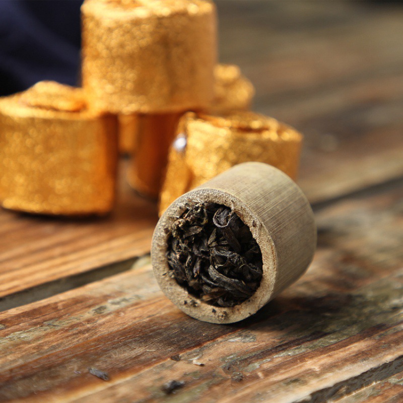 云南普洱茶傣族竹香茶竹筒香茶冰岛古树生茶300克500克包邮