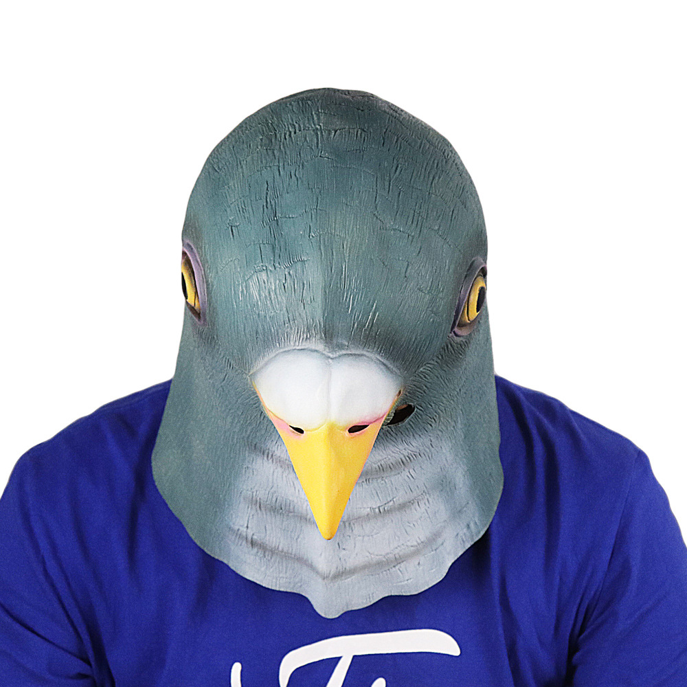 正版乳胶鸽子和平白鸽面具 动物头套 派对酒吧cos模特演出整蛊