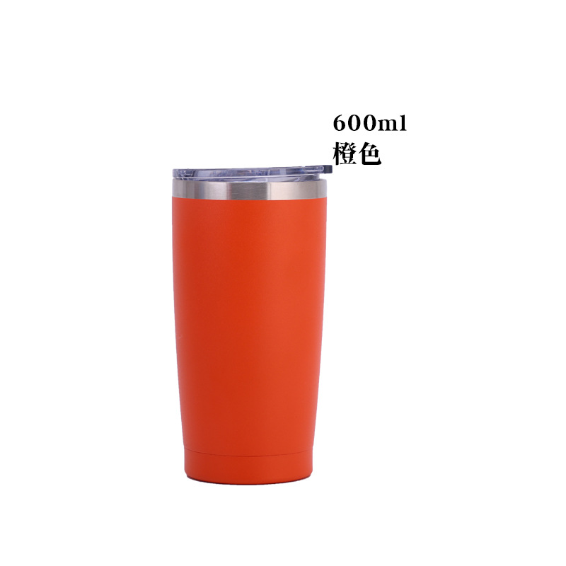 Customized 20Oz Plastic Spray Cup 304 Stainless Steel Double Wall Thermal Cup Sports Cup Large Ice Cup Logo Design