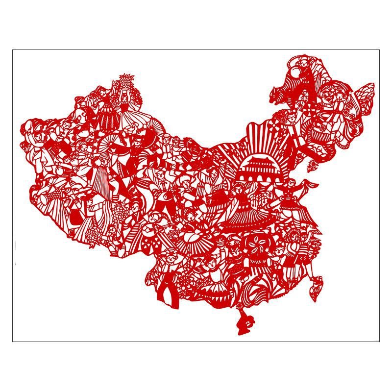 高清中国梦名族剪纸图案黑白打印底稿手工刻纸练习素材中国风图样