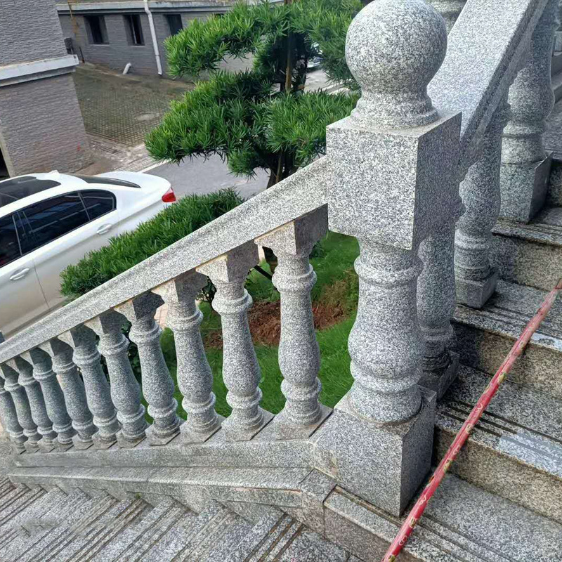 花岗岩栏杆栏板芝麻白大理石石雕河道护栏汉白玉扶手庭院围栏石材