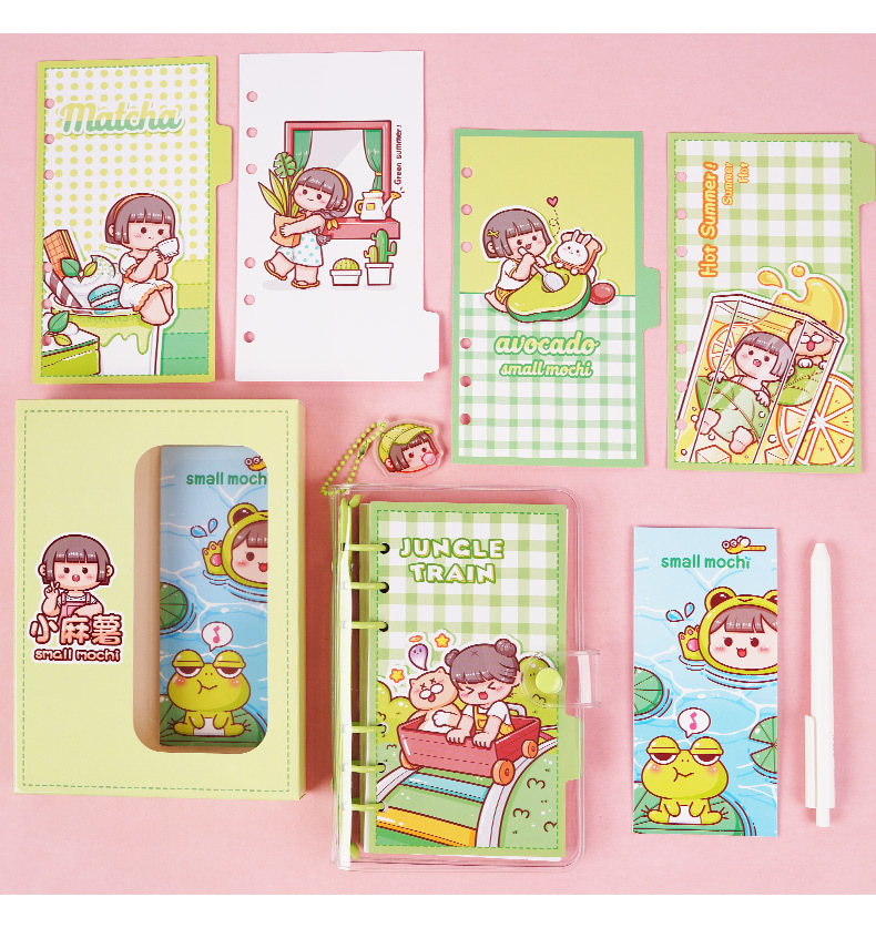 多加pvc活页本 小麻薯系列 可爱卡通小清新透明手帐记事笔记本6款
