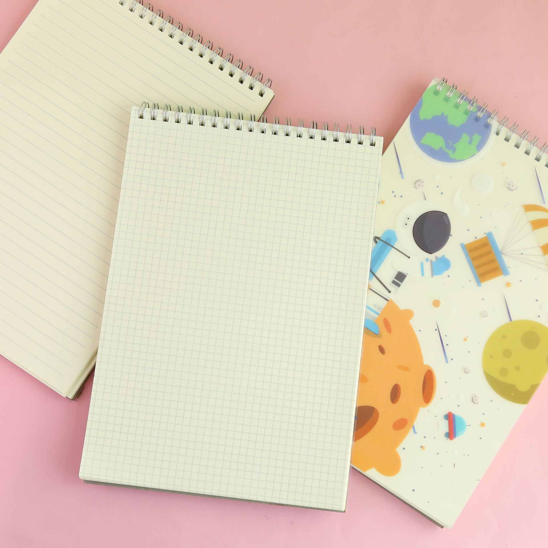 如野 太空人b5pp线圈本 可爱卡通日记本记事本空白笔记本线圈本