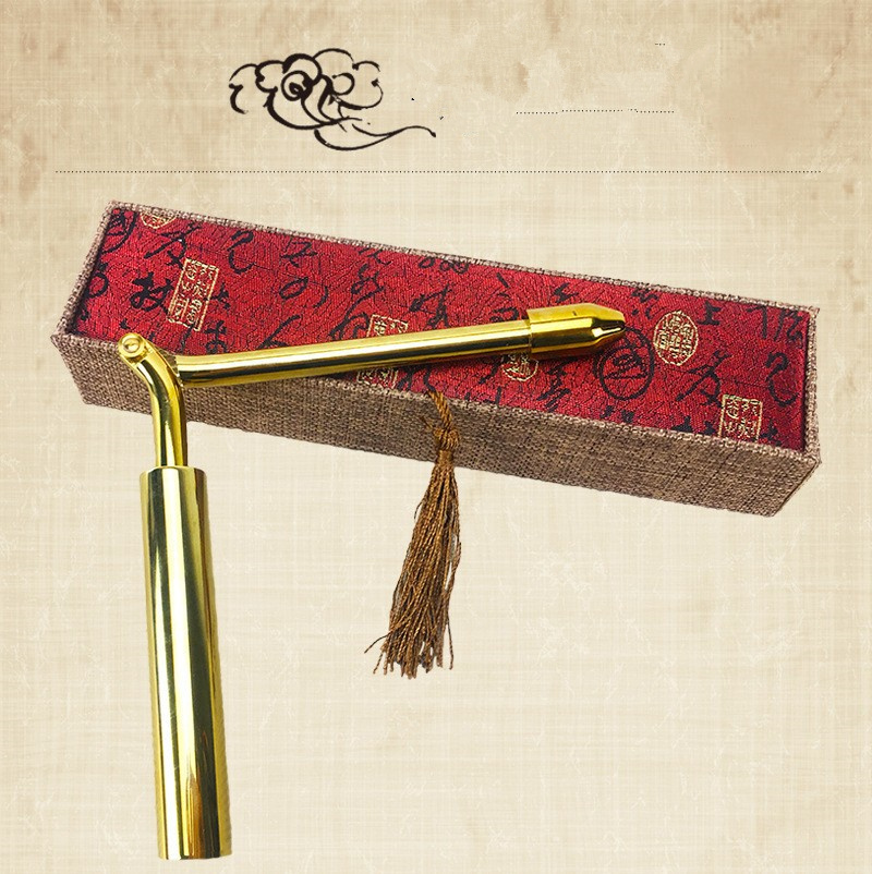 新款杨公寻龙尺全铜折叠高精度摆件浅黄色单片中式生日同学圣诞