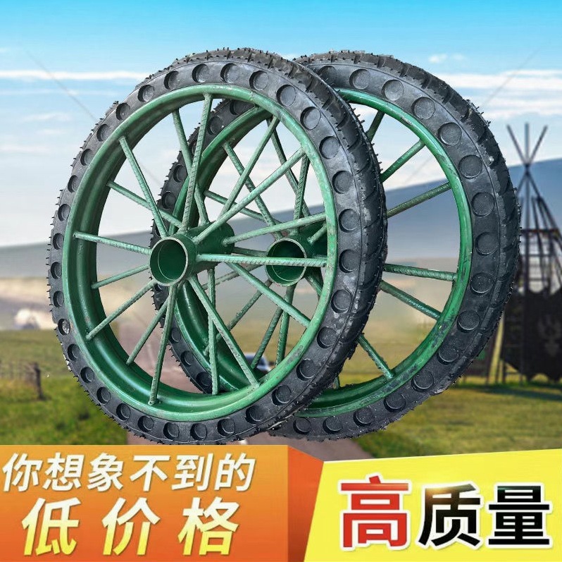 德国进口工地手推车轮胎3.00-18劳动车实心轮 建筑板车斗车辐条钢
