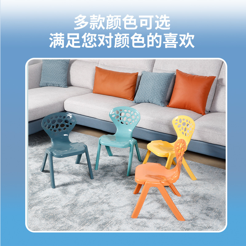 Baby Plastic Stool Home Cartoon round Stool Alien Children Chair Backrest Toddler Chair Factory Wholesale