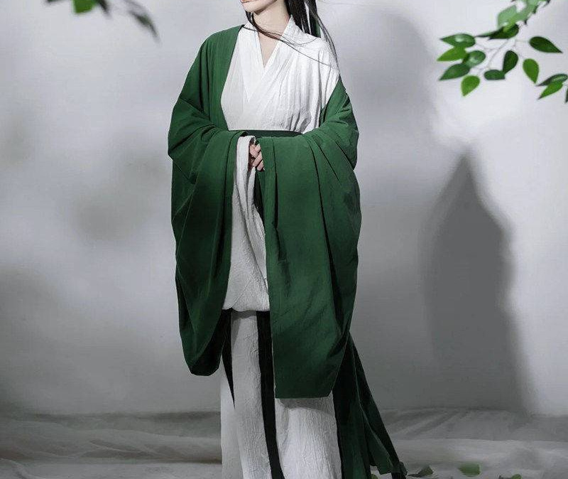 汉服女仙气古风直裾古装超仙纯色摄影写真服装学生飘逸齐腰大袖衫