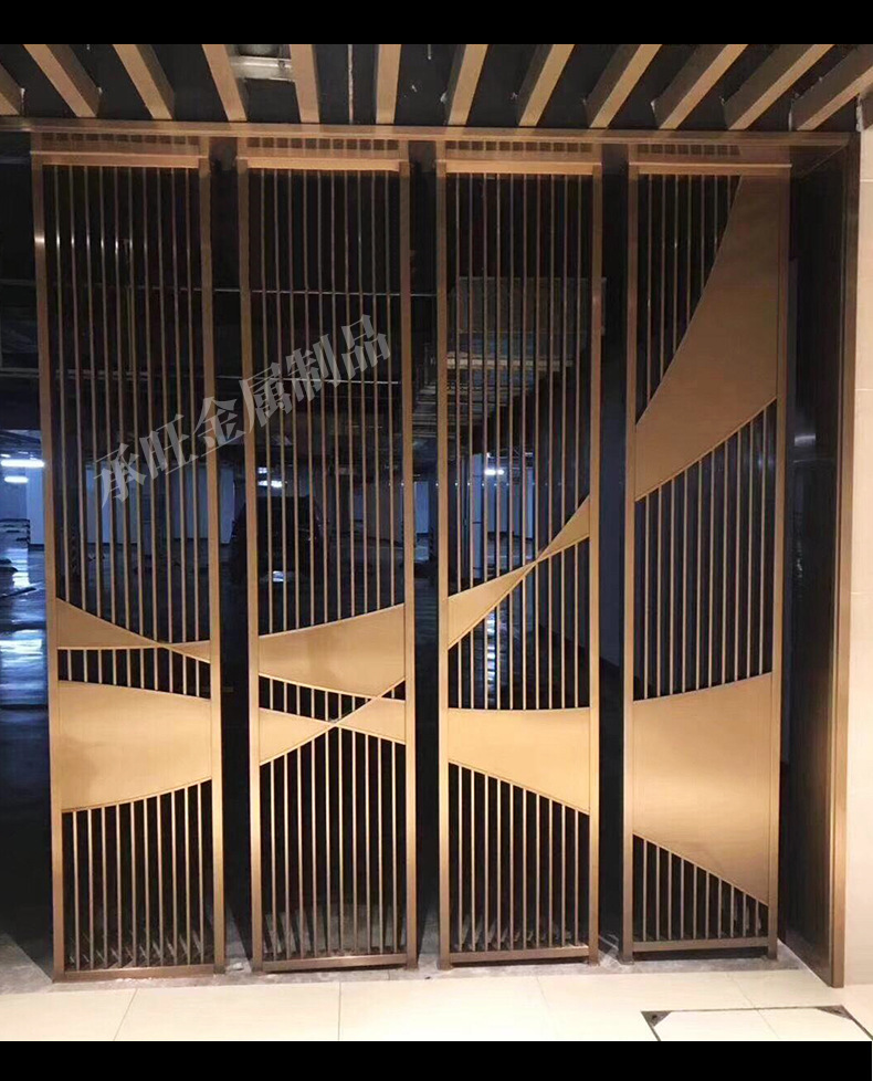 承旺金属活动隔断墙饭店包厢屏风酒店推拉隔音移动高隔断折叠屏风