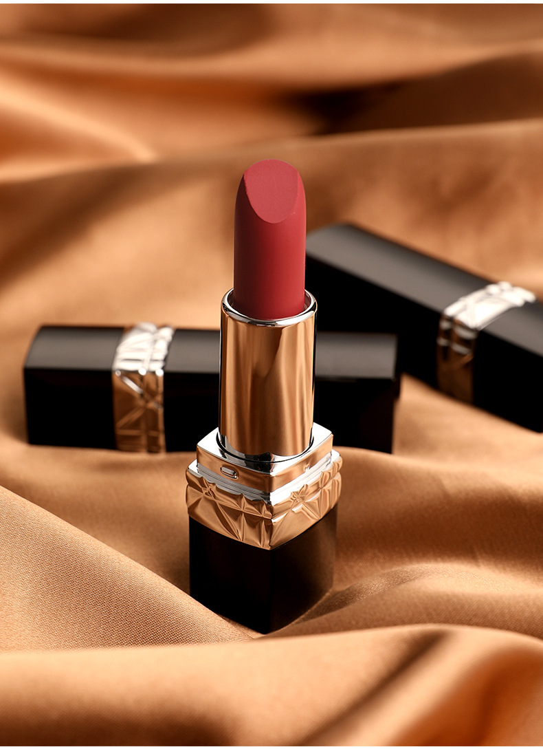 雅诗泉焕彩黑管款式口红 不易掉色不易沾杯滋润保湿口红oem