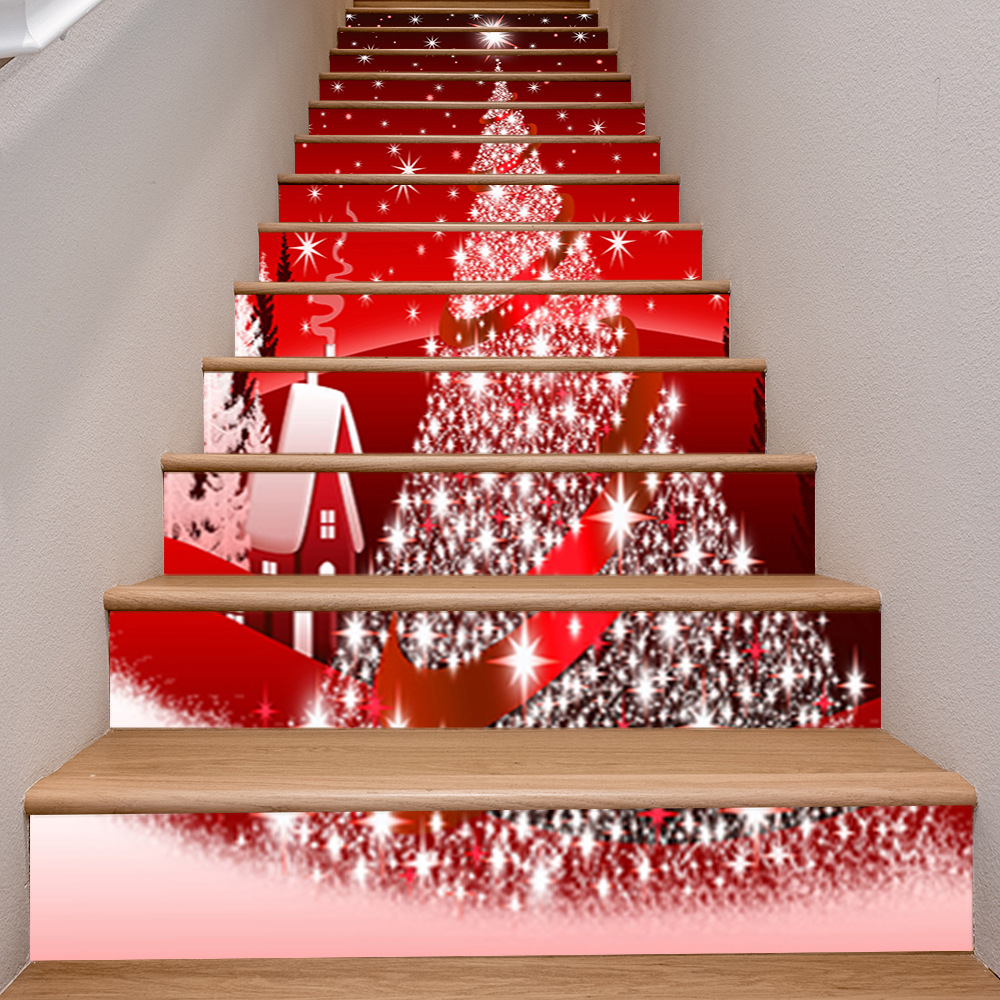 sp-t175 圣诞节新款创意3d楼梯贴台阶装饰贴纸翻新遮瑕墙贴厂家