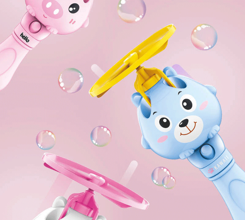 抖音网红同款广场夜市地摊男女孩冲天泡泡竹蜻蜓飞天泡泡机玩具