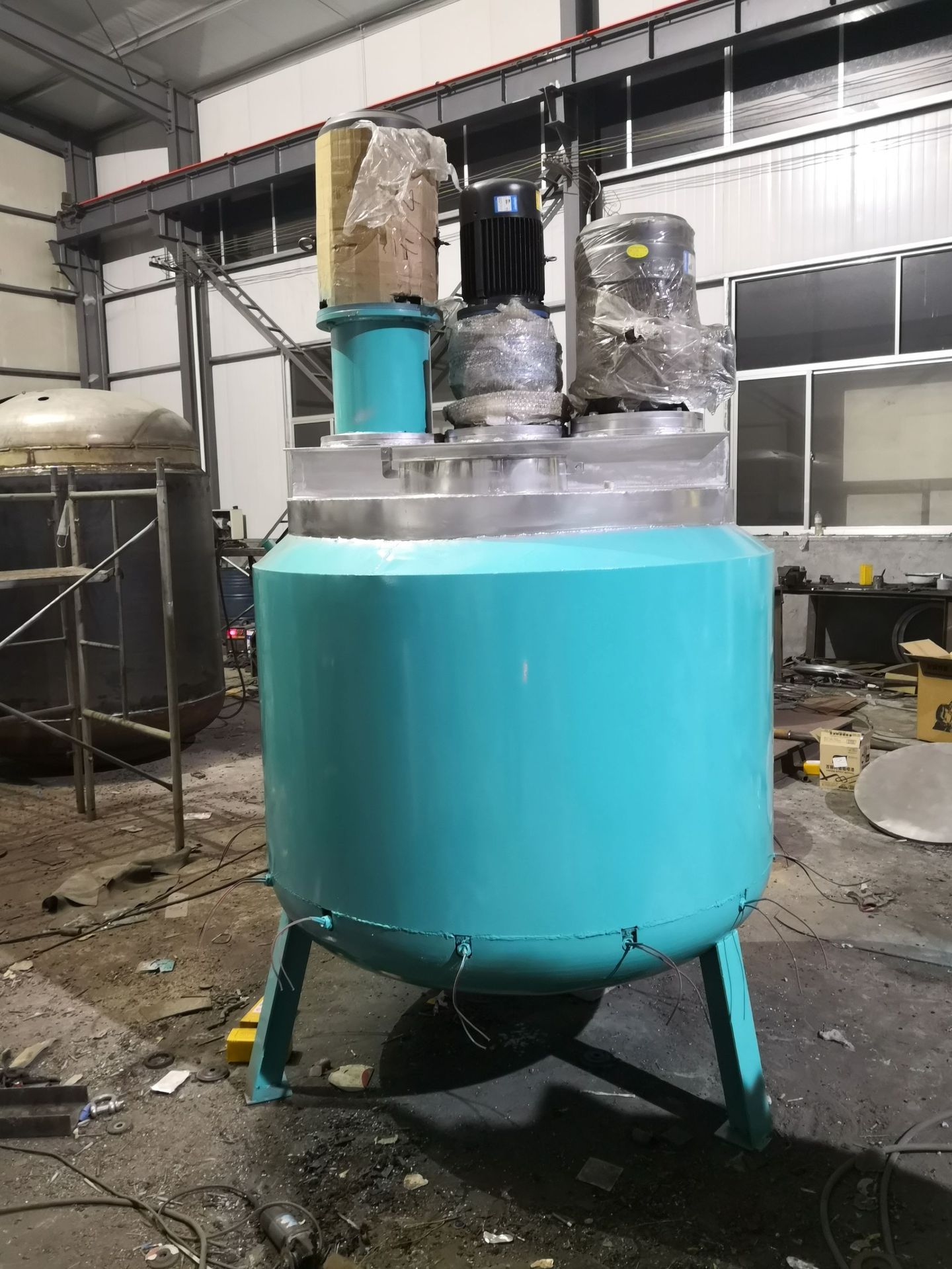 不锈钢电加热搅拌罐 干粉配料罐平盖自落式搅拌罐 工业生产搅拌罐