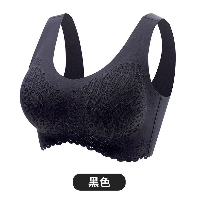 Thailand Latex Underwear Women's Seamless Wireless Push up Sports Vest Anti-Sagging Breast Holding Sleep Bra