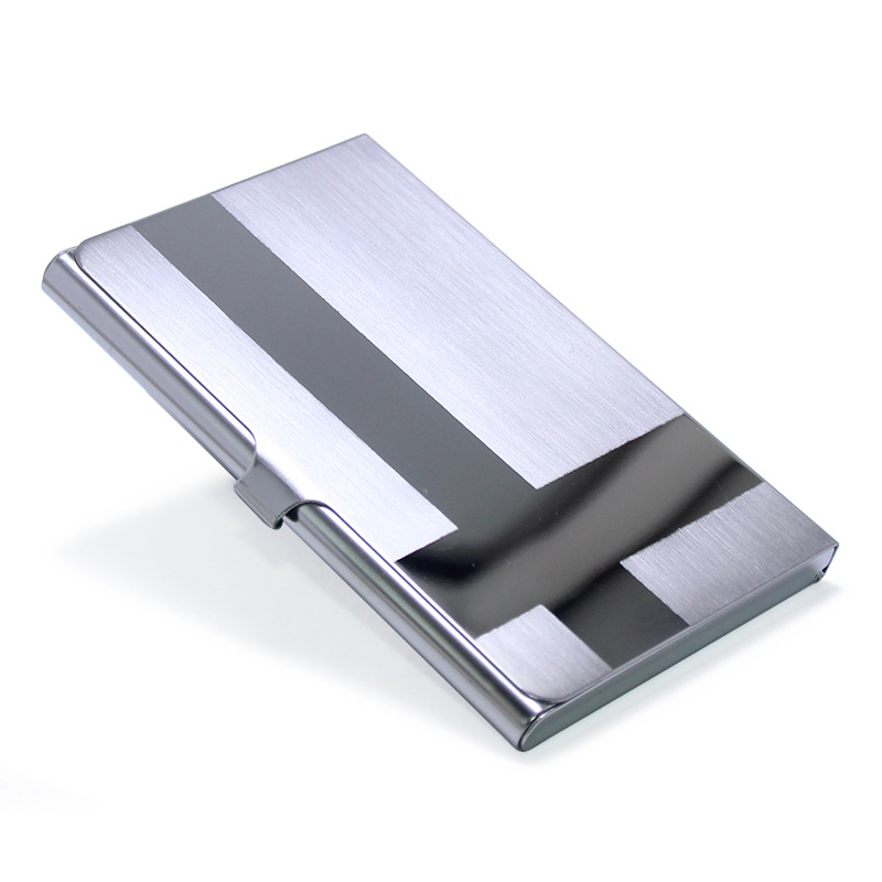 波浪镜面名片盒不锈钢名片盒名片夹商务馈赠送礼佳品定制镭射logo