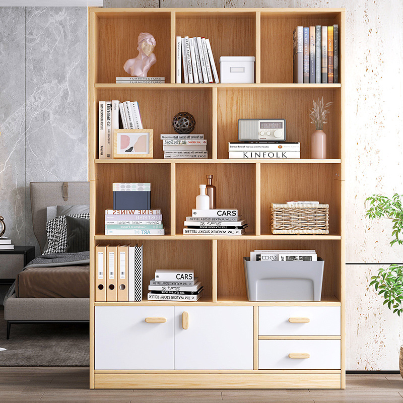 书柜书架客厅简易隔断置物架卧室组装收纳柜家用开放式架子展示架