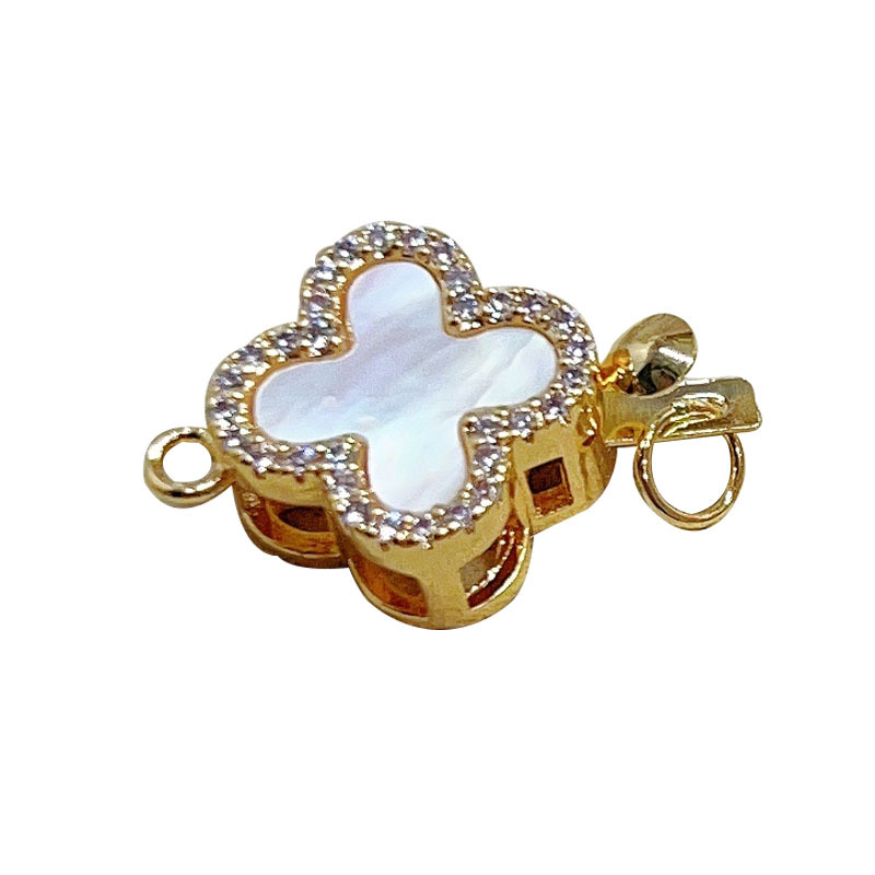 DIY Accessories Clover Release Buckle Pin Buckle Bracelet Buckle Necklace Closing Button Real Shell Stick Buckle