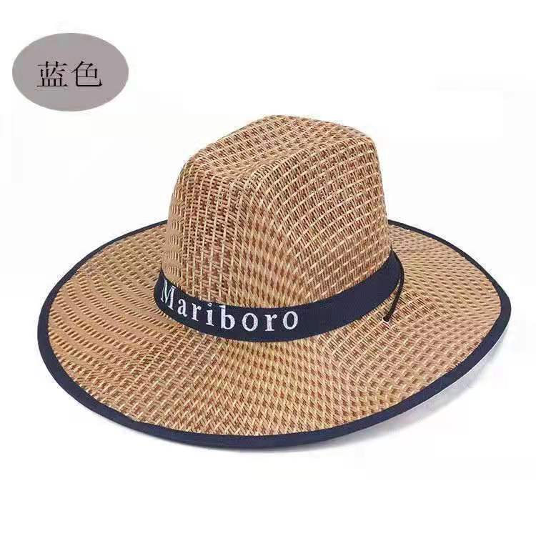 Summer Men's Western Cowboy Hat Sun Hat Farmer Straw Hat Sun Protection Hat Fishing Hat Bucket Hat Marlboro Bowler Hat