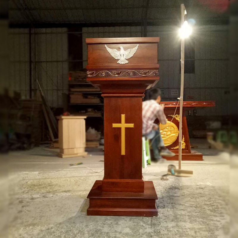天主教 五饼二鱼祭台读经台 古朴风 讲道桌 讲台 摆件