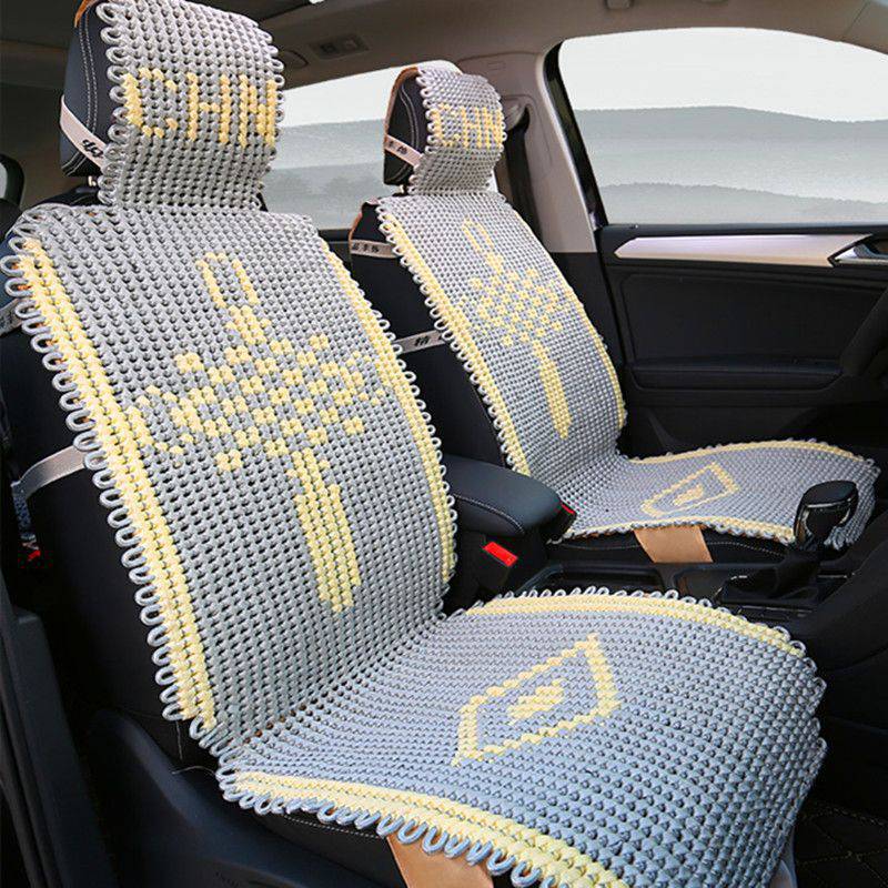 汽车坐垫四季通用手编冰丝汽车夏凉垫通风透气编织坐垫亚麻座椅垫
