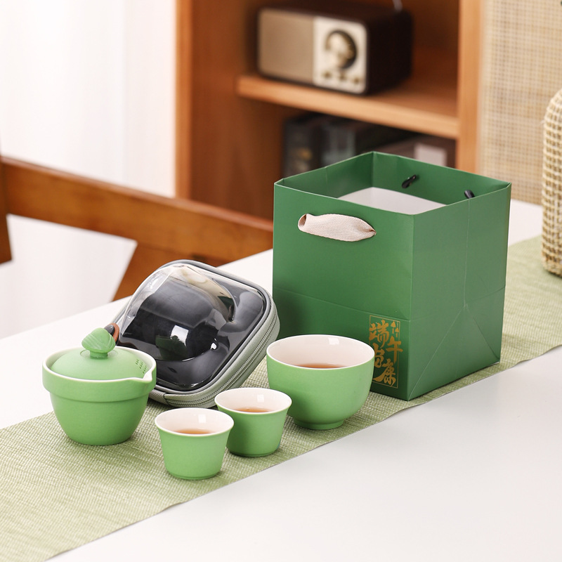 portable travel tea set set outdoor tea one pot fills tee cups ceramic express customer dragon boat festival customized tea cup