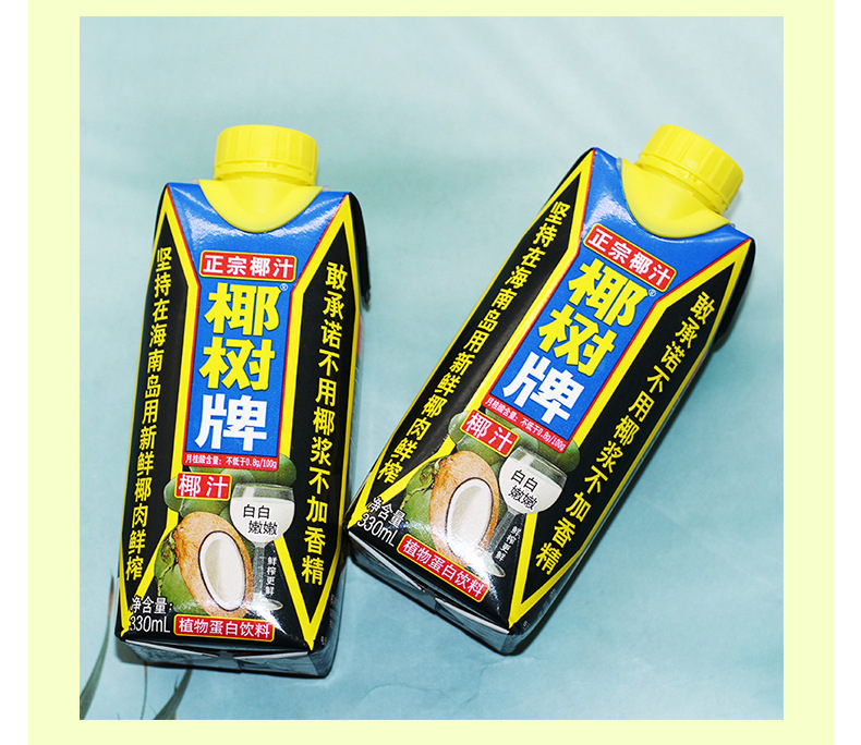 海南椰汁正宗椰树牌椰子奶植物蛋白饮料 海南特产330ml*24盒整箱