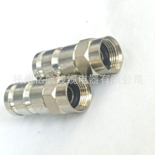 爆款 全铜制挤压75-5F头，同轴电缆连接器 英制牙挤压F头 连接器