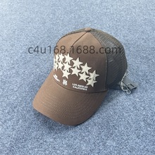 AMIRI帽子正确版 3 Star HAT货车帽夏季男女帆布棒球帽欧美卡车帽