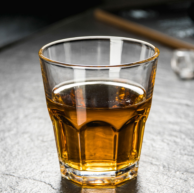 青苹果啤酒杯家用喝水杯酒酒杯创意八角杯威士忌酒杯加厚水杯批发