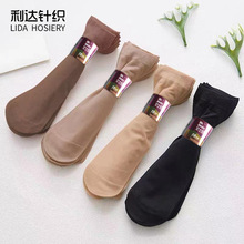 丝袜玻璃丝丝袜春夏季薄款塑形防勾丝短袜纯色吸汗短筒袜子Socks