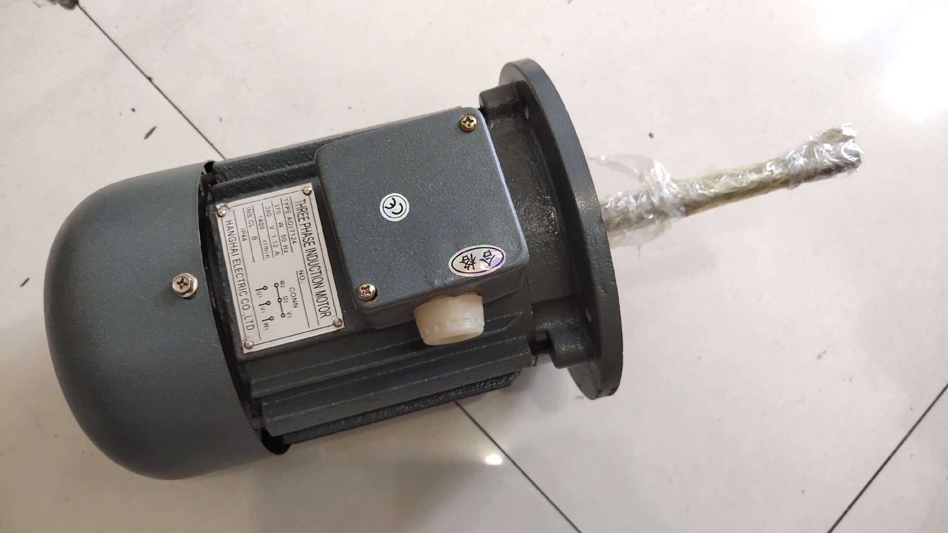 hanghai烤箱电机ao27124 370w立式加长轴 烘烤机马达 三相水泵电