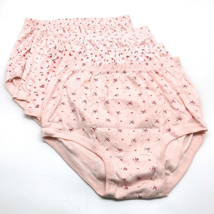 中老年纯棉女士内裤三角内裤高腰印花妈妈短裤裤头地摊货源大码