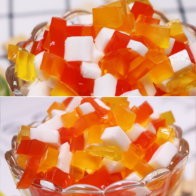 蒟蒻彩色椰果奶茶专用魔力水晶三色果冻粒水果捞珍珠奶茶原料包邮