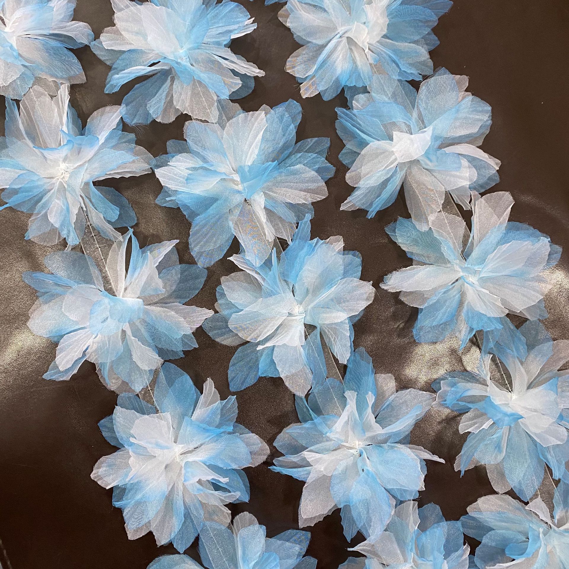 立体花瓣渐变欧根纱花边diy手工花服装辅料装饰花芭蕾舞蹈裙