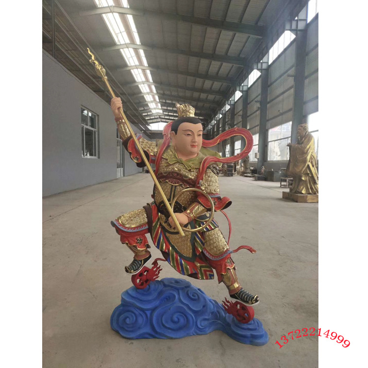 铸铜哪吒神像纯铜哪吒三太子塑像中坛元帅金吒