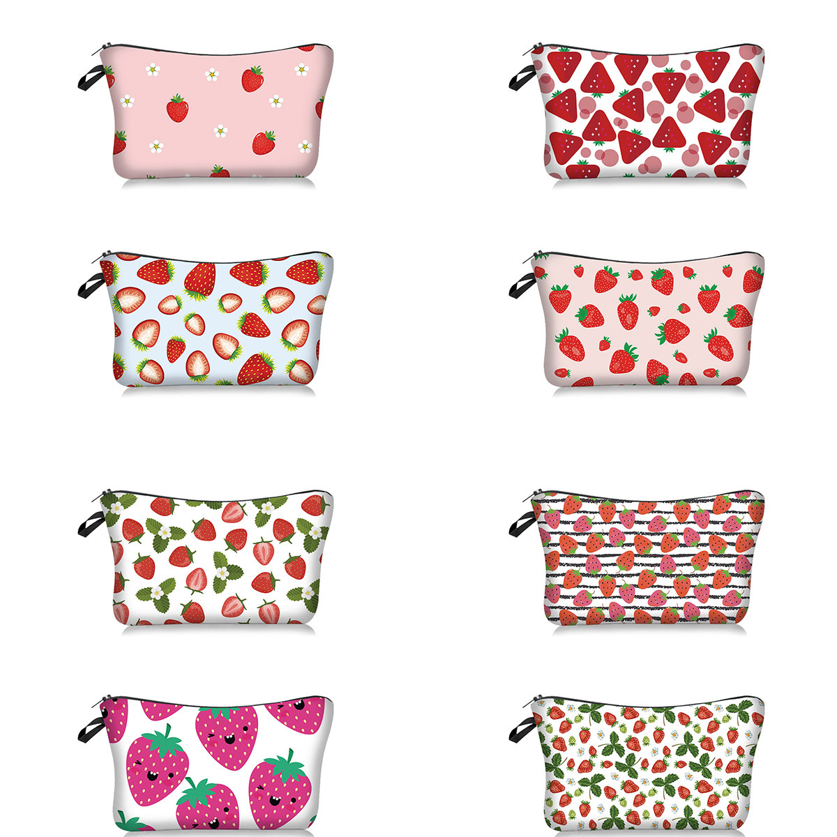 Cross-Border New Arrival Fruit Strawberry Series Cosmetic Bag Handheld Storage Wash Bag Lazy Portable Travel Bag