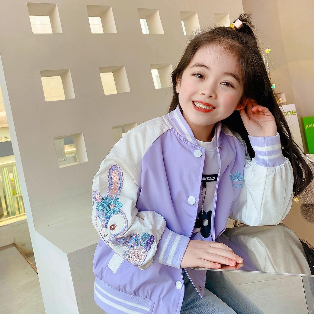 女童外套2022秋季新款儿童秋款卡通棒球服小女孩夹克上衣宝宝春装